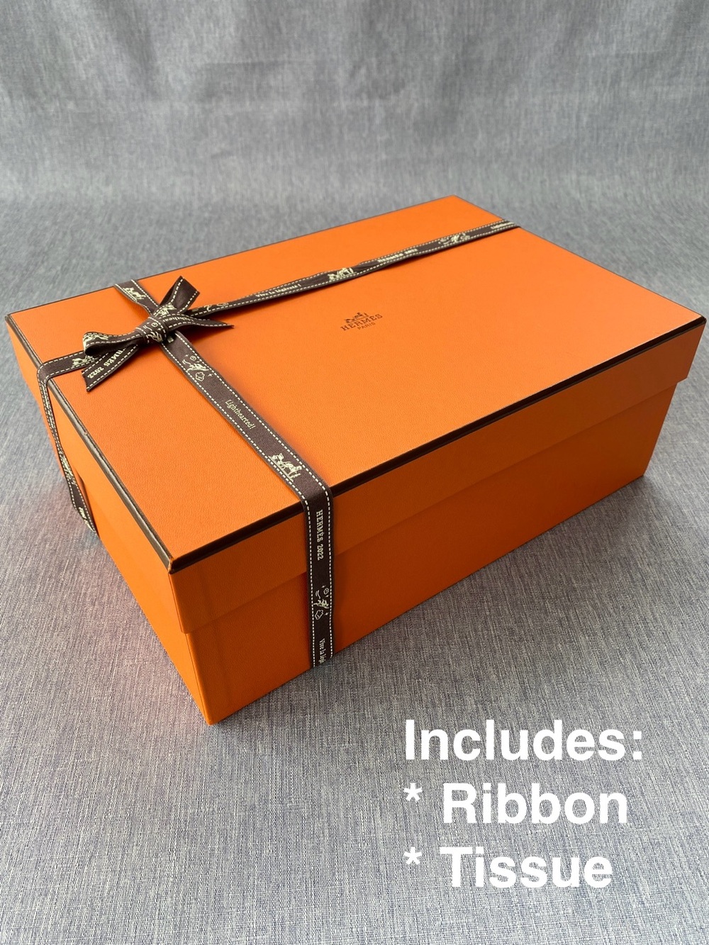Authentic Hermès | Gift Box Packaging Set With Ribbon Tissue | Decoration